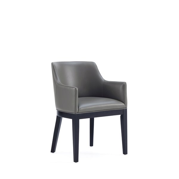 Manhattan Comfort Gansevoort Faux Leather Dining Armchair in Pebble Grey DC051AR-PE